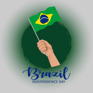 Brezilya 'da Independncia do Brasil. Brezilya Bağımsızlık Günü vektörü. Brezilya Bayrak vektörüyle Bağımsızlık Gününüz kutlu olsun.