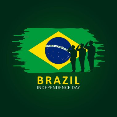 Brezilya 'da Independncia do Brasil. Brezilya Bağımsızlık Günü vektörü. Brezilya Bayrak vektörüyle Bağımsızlık Gününüz kutlu olsun.