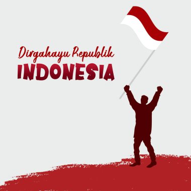 Dirgahayu (Endonezya) Endonezya Bağımsızlık Günü anlamına gelir. Bağımsızlık Günü 'nüz kutlu olsun Endonezya vektörü.