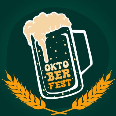 Ekim Festivali, Eylül ayı ortasından Ekim ayının ilk Pazar gününe kadar Münih 'te her yıl düzenlenen dünyanın en büyük Volksfest' i. Oktoberfest vektörü.
