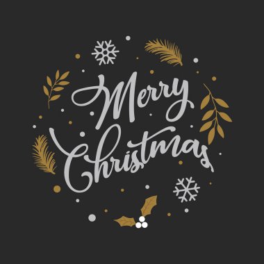 Mutlu Noeller. Noel tebrik kartı vektörü.