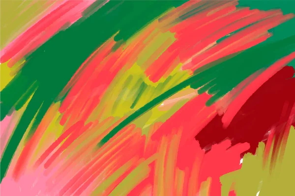 Fondo Abstracto Con Trazos Pronunciados Rojo Verde Salpicaduras Trazos Pintura — Archivo Imágenes Vectoriales