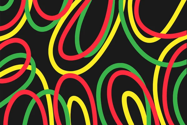 Γεωμετρικές Γραμμές Κόκκινου Πράσινου Και Κίτρινου Μαύρο Φόντο Διακόσμηση Για Εικονογράφηση Αρχείου