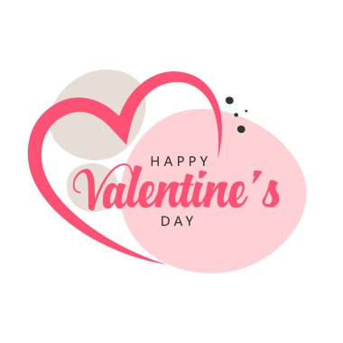 Happy Valentines Day, cute holiday card, for lovers, elegant banner decoration, doodle