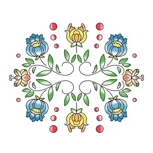 Pintura Para Diseño Postal Patrón Floral Con Mariposas Sobre Fondo — Vector de stock