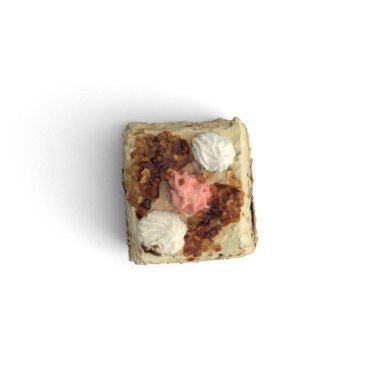 Beyaz arka planda izole edilmiş çikolatalı kek çizimi