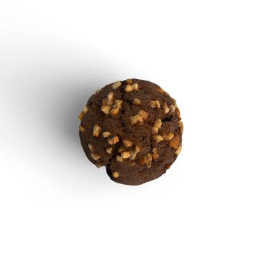 Beyaz arkaplanda izole edilmiş tek bir kek resmi