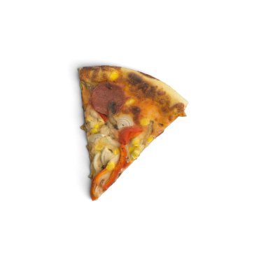 Taze pizza beyaz arka planda izole edilmiş.