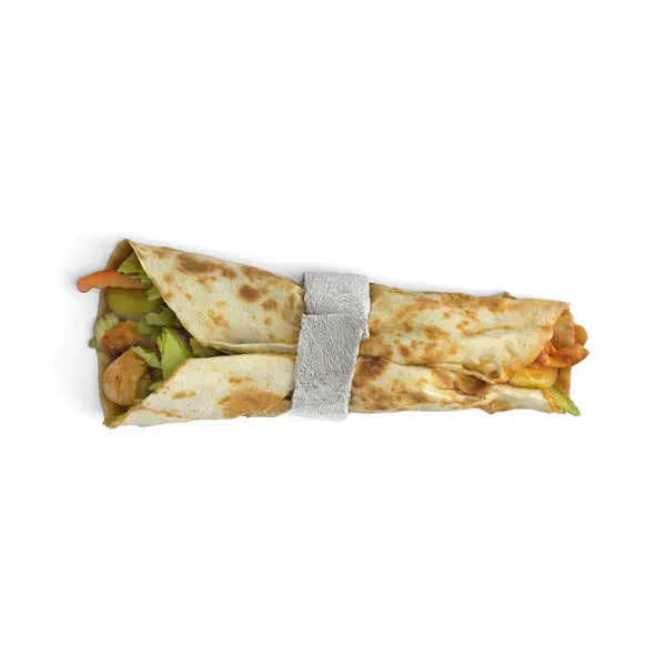 Wrap food Horizontally placed a testy food photo on white background top view (2)