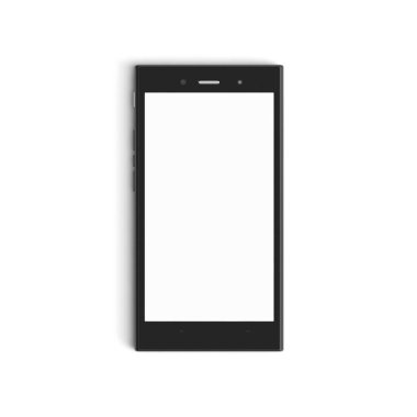 Reklam programı için siyah cep telefonu boş görüntüsü