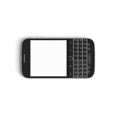 Cep telefonu beyaz ekranda izole edildi