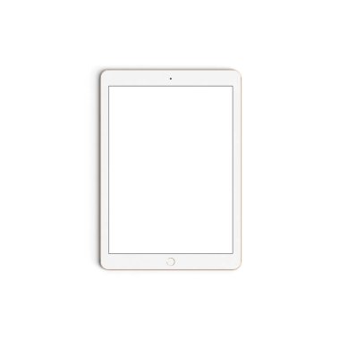 Reklamlar için arka planda izole edilmiş boş ekranlı tablet boş görüntüsü