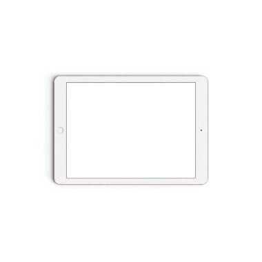 Tablet Altın - Ön- Boş ekran ve boş ekran reklamlar için izole edilmiş