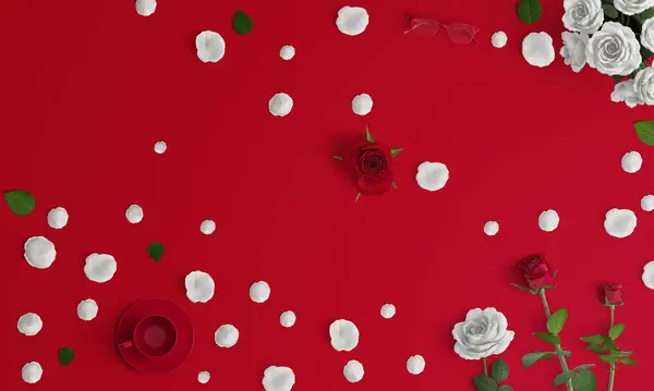 Sevgililer Günü için kırmızı boş ekran Özel gün grafikleri duvar kağıdı arkaplan 4k