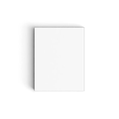 Beyaz bir yüzey üzerinde boş bir beyaz kare kutu