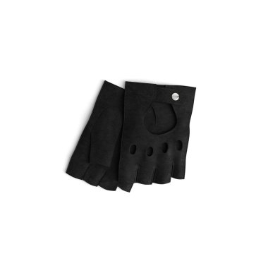 Üzerinde düğmeler olan siyah bir çift eldiven.