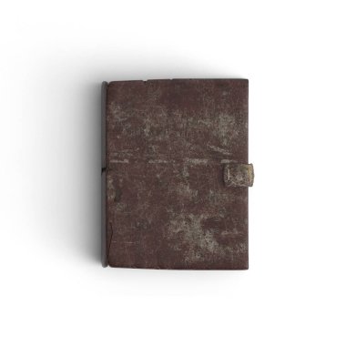 Metal tokalı kahverengi deri bir günlük.