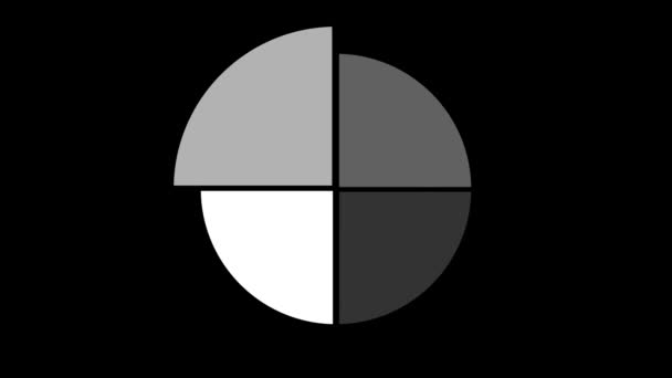三维渲染白色发光几何形状 黑色背景上有黑线 — 图库视频影像