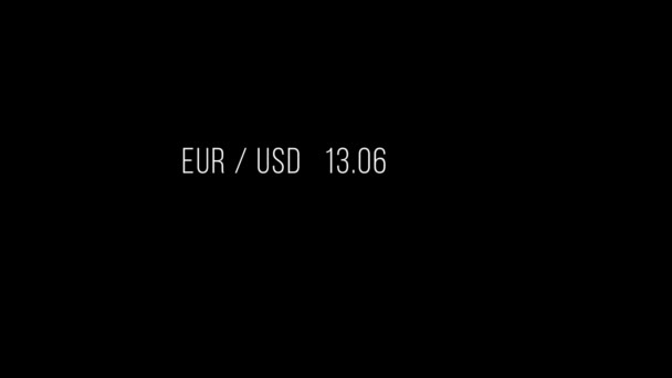 Eurodollarvalutasymbool Euro Usd Dollar Eurogeld Zwart Wit — Stockvideo