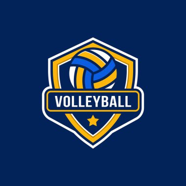 Voleybol logosu rozet şablonu