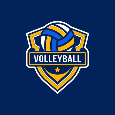 Voleybol logosu rozet şablonu