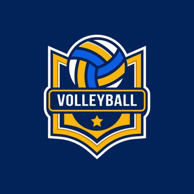 Voleybol logosu rozet şablonu