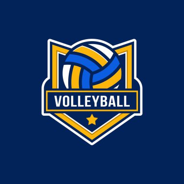 Voleybol logosu rozet şablonu
