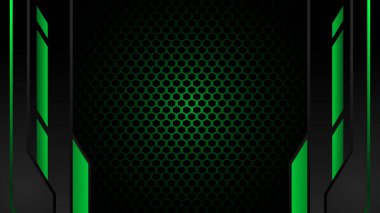 Gelecekçi siyah ve yeşil esport arkaplanı