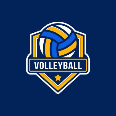 Voleybol logosu rozet şablonu