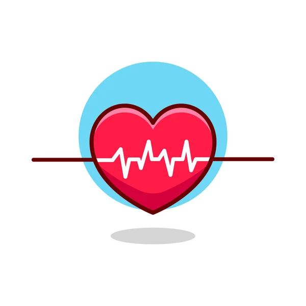 Medical heartbeat line with heart shape vector Illustration .