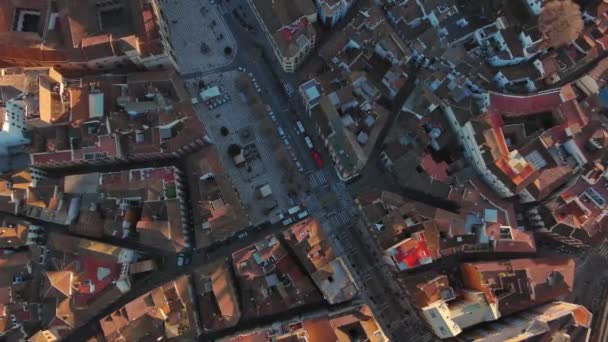 Letecký Pohled Středověké Město Granada Při Východu Slunce Andalusie Španělsko — Stock video