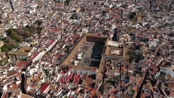 Letecký Pohled Náměstí Cordoba Plaza Corredera Andalusie Španělsko — Stock video