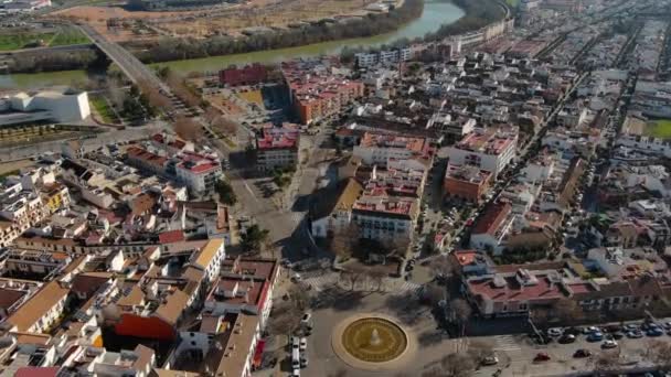 Αεροφωτογραφία Του Ορίζοντα Της Πόλης Κόρδοβα Ανδαλουσία Ισπανία — Αρχείο Βίντεο