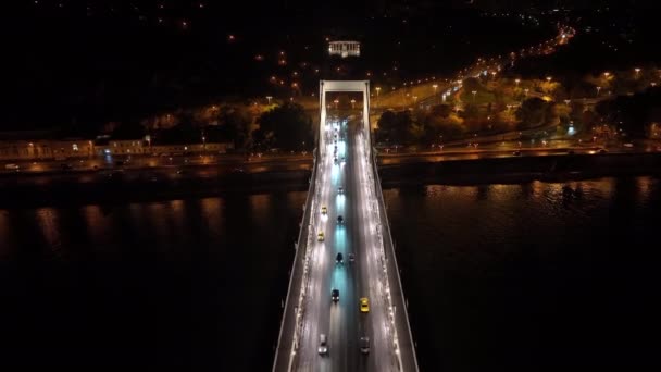 Ponte Elisabeth Budapeste Terceira Mais Nova Ponte Budapeste Hungria Conectando — Vídeo de Stock