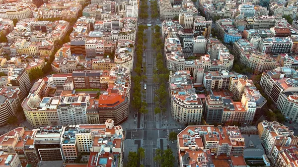 Widok Lotu Ptaka Panoramę Barcelony Passeig Gracia Dzielnicy Mieszkalnej Eixample — Zdjęcie stockowe