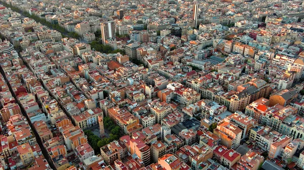 Barrio Típico Barcelona Zona Residencial Amanecer Con Vista Villa Gracia —  Fotos de Stock