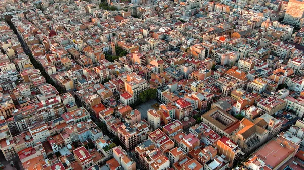 Typical Barcelona Neighbourhood Residential Area Sunrise View Villa Gracia Vila — Stock Photo, Image