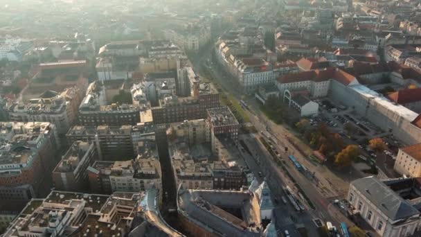 Aerial View Budapest City Skyline Sunrise Hungary — Stock Video