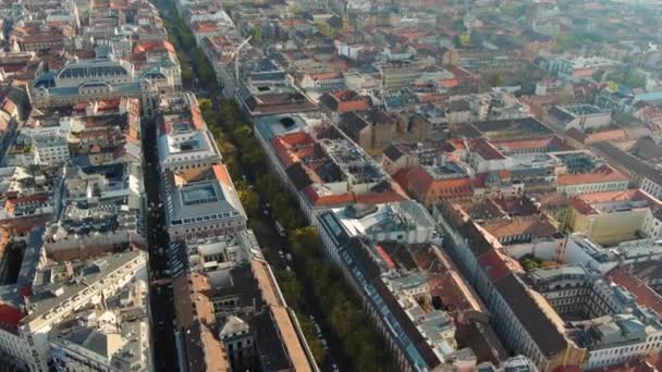 Andrassy Avenue Andrassy Najsłynniejsza Ulica Budapesztu Węgry — Wideo stockowe