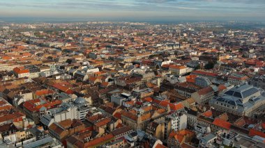 Budapeşte şehrinin ufuk çizgisinin havadan görünüşü, Terezvaros ya da Theresa Town mahallesi. Macaristan