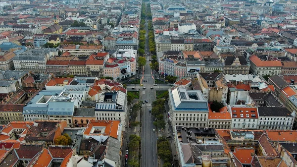 Aerial View Budapest Andrassy Avenue Oktogon Square Pest Hungary — Stock Photo, Image