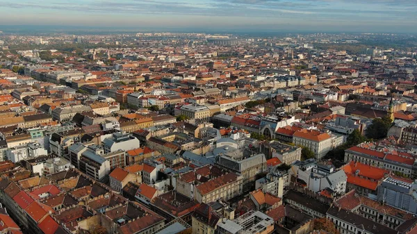 Légi Kilátás Budapest Városára Terezvárosra Vagy Theresa Town Környékére Magyarország — Stock Fotó