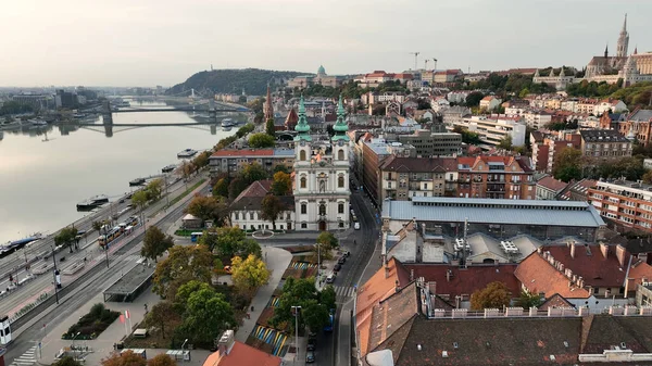 Luftaufnahme Der Skyline Von Budapest Des Batthyany Platzes Oder Des — Stockfoto