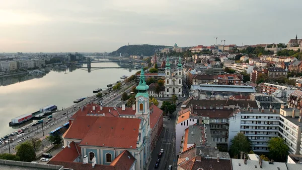 Luftaufnahme Der Skyline Von Budapest Des Batthyany Platzes Oder Des — Stockfoto