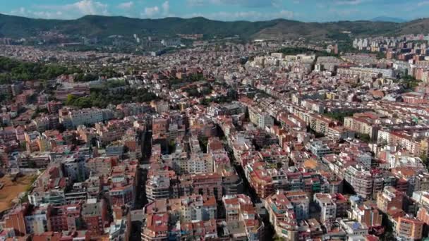 Skyline Ville Barcelone Vue Aérienne Des Quartiers Horta Guinardo Nou — Video
