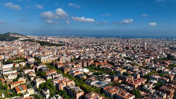Etablera Flygfoto Barcelona City Skyline Sarria Sant Gervasi Distriktet Basilica — Stockfoto