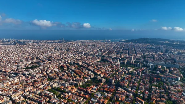 Establishing Aerial View Shot Barcelona City Skyline Sarria Sant Gervasi — Stock Photo, Image