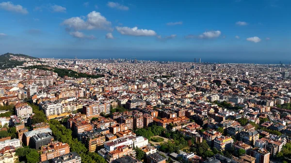 Zřízení Leteckého Výhledu Shot Barcelona City Skyline Sarria Sant Gervasi — Stock fotografie