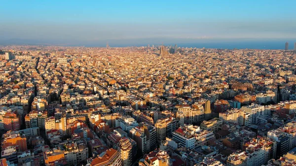 Αεροφωτογραφία Του Ορίζοντα Της Πόλης Της Βαρκελώνης Gracia Και Eixample — Φωτογραφία Αρχείου
