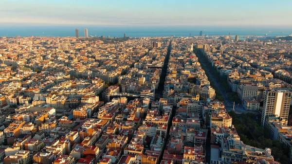 Barcelonas Stadssiluett Flygfoto Över Sarria Sant Gervasi Största Stadsdelarna Barcelona — Stockfoto